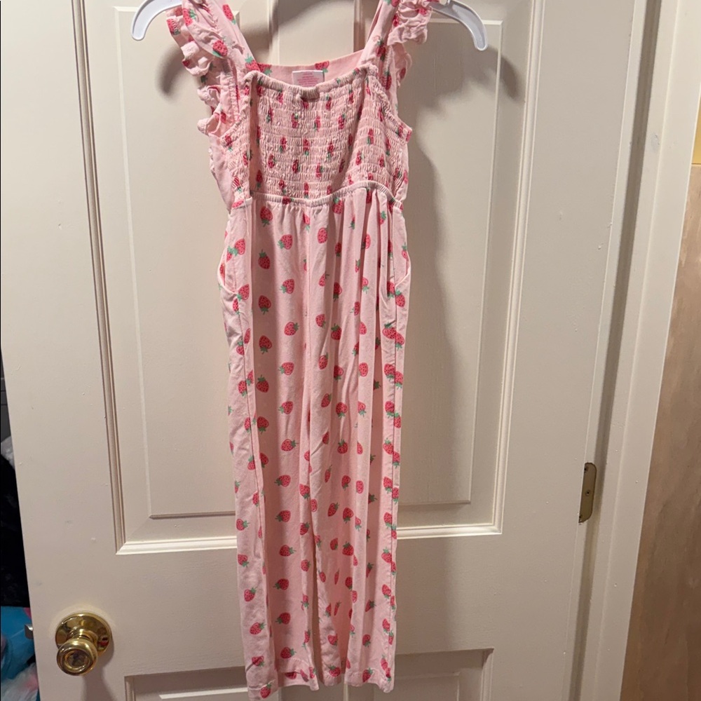 Hello Kitty Pink Strawberry Adjustable Jumpsuit with Pockets - Picture 2 of 9